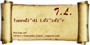 Tasnádi Lázár névjegykártya
